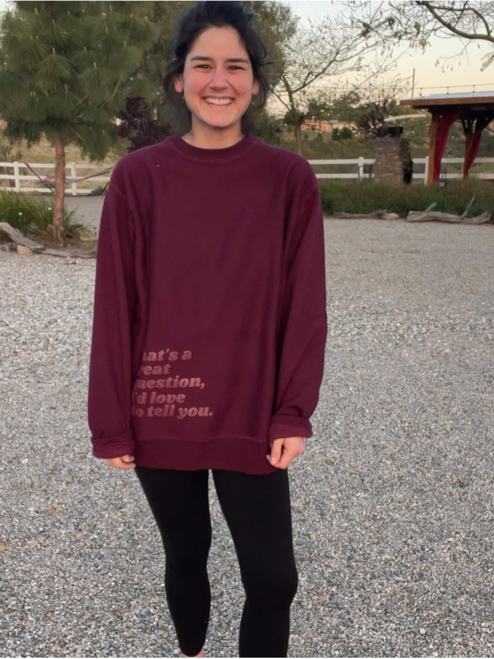 Elyse Myers Oversized Crewneck Sweatshirt “That’s a great question…” Size Small - Picture 7 of 7